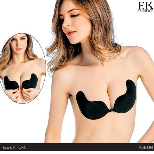 F.K 1305 Bayan Desteksiz Balensiz Mikrofiber Askısız Straplez Mucize Silikonlu Sütyen