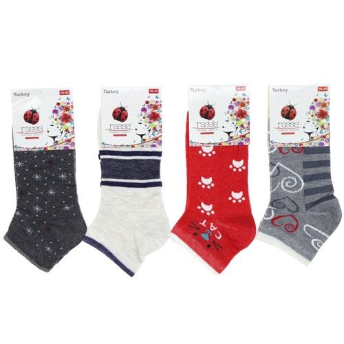 Rasse Bayan Desenli Likralı Patik Çorap