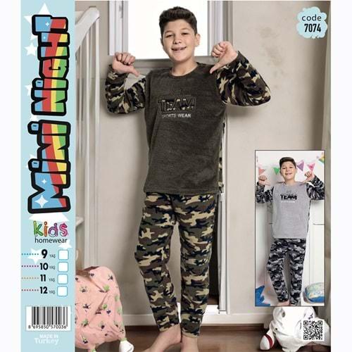 Mini Night 7074 Erkek Çocuk Welsoft Team Nak Pijama Takımı 5-8 Yaş