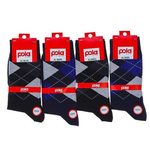 Pola Allways 3821 Erkek Likralı Penye Dikişsiz Soket Çorap