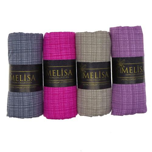 Melisa Fırça Desenli Çift Kişilik Lastikli Çarşaf 160X200 CM