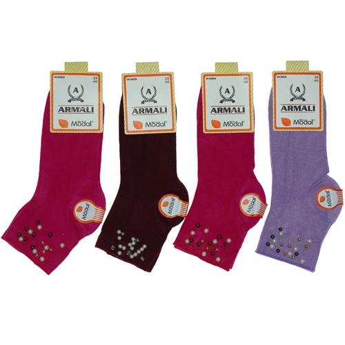 Armalı Bayan Modal İncili Patik Çorap