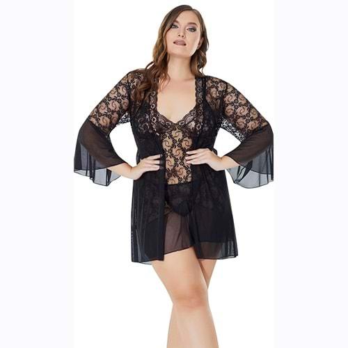 Lily Bicnca 7008 Bayan Battal 3 Lü Fantazi Kısa Gecelik