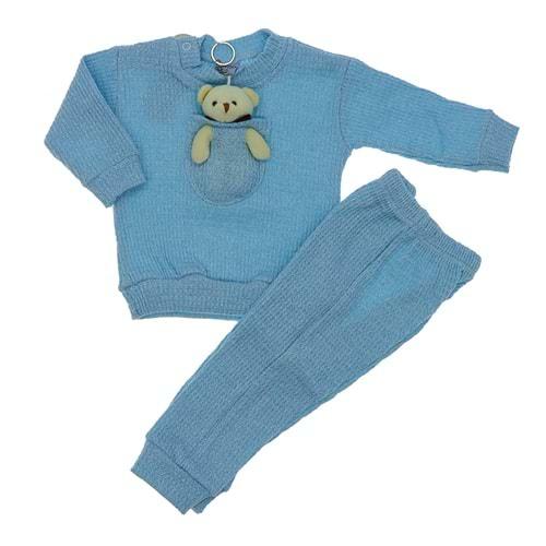 Tomofil 935 Ayıcıklı 2 Li Triko Kız Çocuk Takım 1-2 Yaş