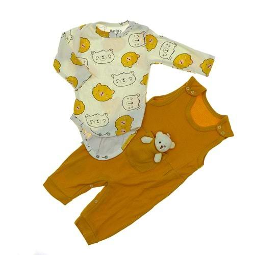 Nafitto 1427 Erkek Bebe Ayıcıklı Raporlu Tulum 3-9 Ay