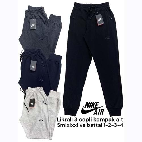 SRT 21985 Erkek Battal Nıke Aır Nakışlı Kompak Penye Ribanalı Eşofman Alt 1-5