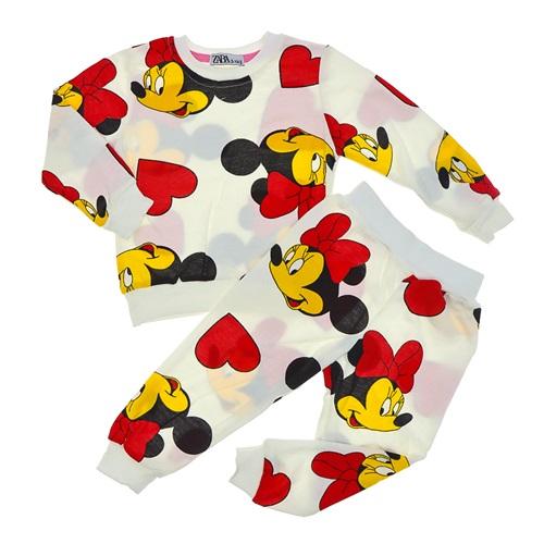 Zara 011 Kız Çocuk 2 İp Şardonsuz Rotasyon Mini Baskılı Takım 3-6 Yaş