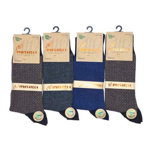 Mısırlı 8486 Erkek Dikişsiz Bambu Kraft Jakarlı Likralı Soket Çorap