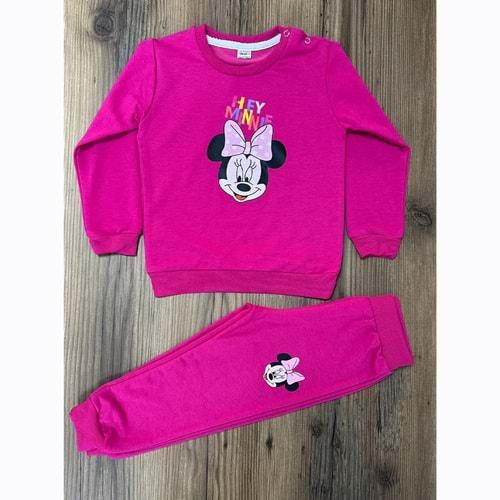 Bıcır Kids Kız Çocuk Penye Minnie Mouse Baskılı Takım 3-6 Yaş