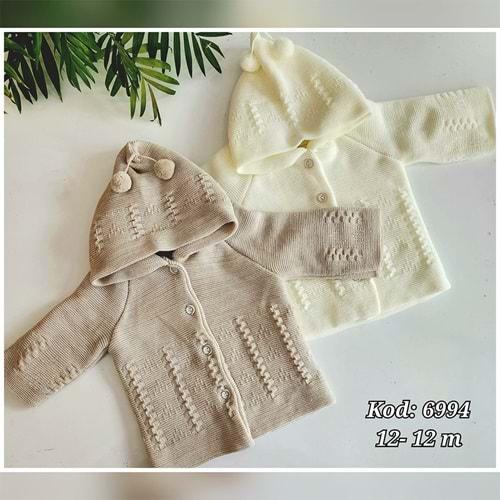 Veycan 6994 Bebe Kapşonlu Triko Hırka 0-1 Yaş