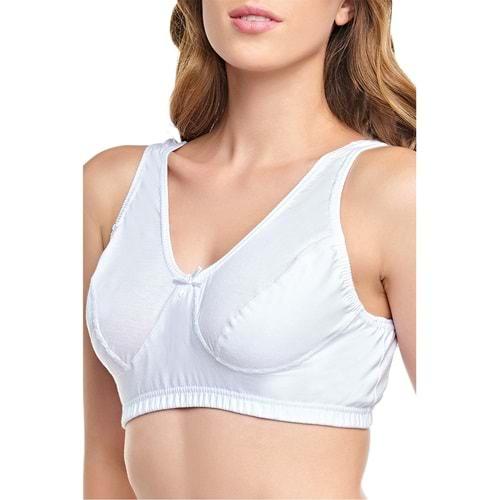 270 1 Bayan Beyaz Penye Body Yarım Atlet Sütyen 90-95