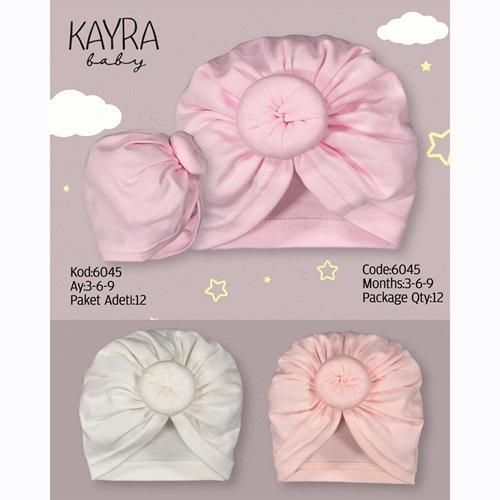 Kayra 6045 Kız Bebe Penye Halkalı Bone 0-3 Ay
