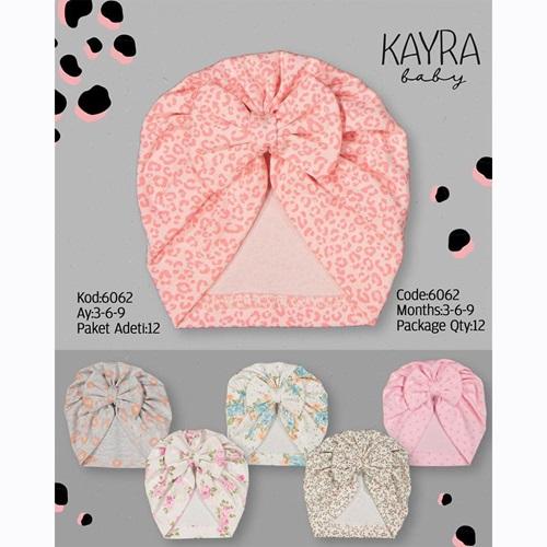 Kayra 6062 Kız Bebe Penye Fiyonk Bone 0-3 Ay