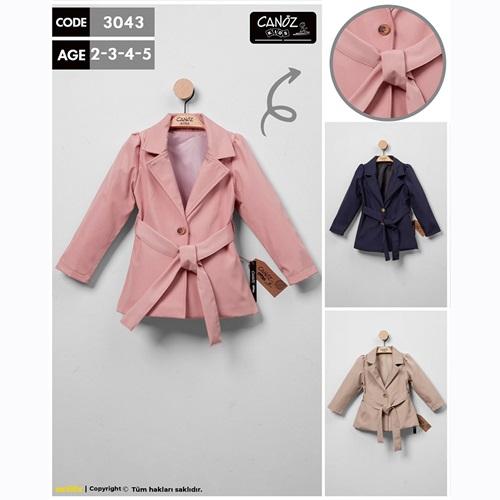 Canöz 3043 Kız Çocuk Astarlı Trençkot Ceket 2-5 Yaş