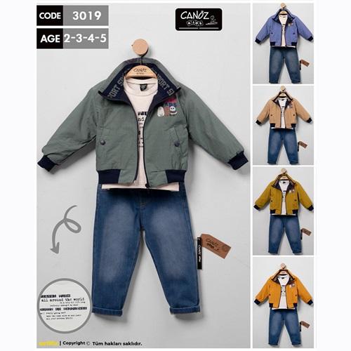 Canöz 2819 Erkek Çocuk Ceketli 3 lü Takım 1-4 Yaş