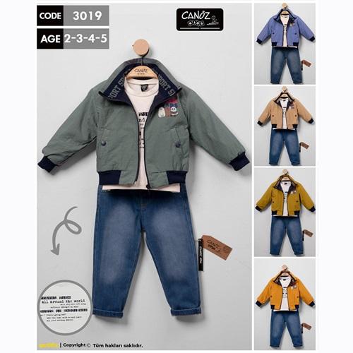 Canöz 3019 Erkek Çocuk Ceketli 3 Lü Takım 1-4 Yaş