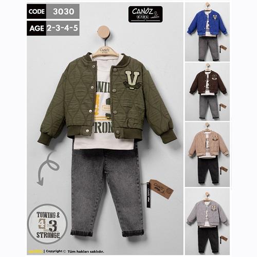Canöz 3030 Erkek Çocuk Kolej Ceketli 3 Lü Takım 1-4 Yaş