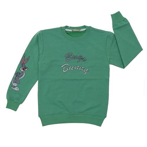 Almila 1119 Kız Çocuk Bugs Bunny Nak Penye Sıfır Yaka Sweat 5-8 Yaş