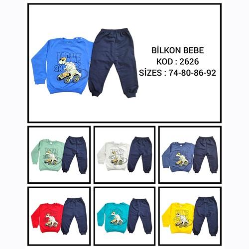 Bilkon Baby 2626 Erkek Çocuk Arabalı DinoTakım 9-24 Ay