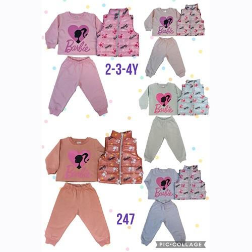Çuf Çuf 247 Kız Çocuk Barbie Dijital Yelekli Takım 2-4 Yaş