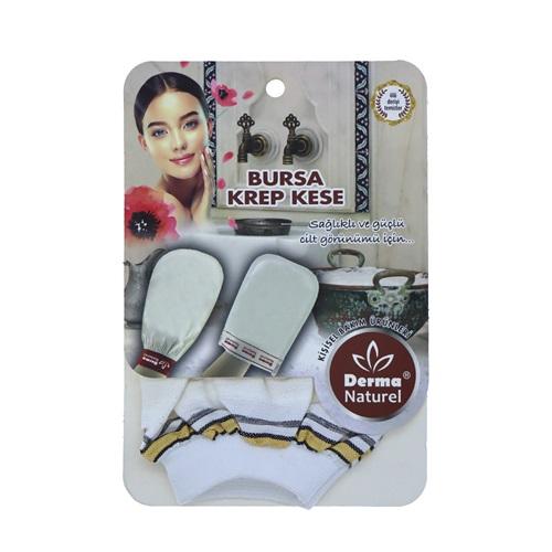 Derma Naturel Lastikli Bursa Krep Banyo Kesesi