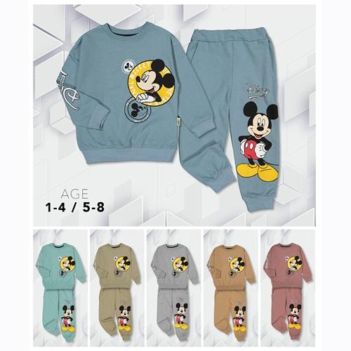 One Boys 620 Erkek Çocuk Sıfır Yaka Mickey Baskılı 2 İp Takım 1-4 Yaş