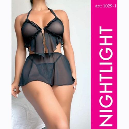 Nightlight 1029-1 Bayan Tül Etekli Fantazi Gecelik