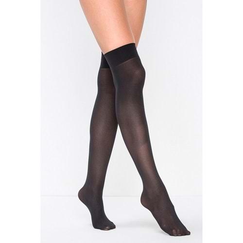 Öğretmen Bayan 40 Den Orta Kalın Jartiyersiz Lastikli Mus Çorap