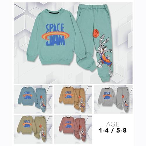 One Boys 620 Erkek Çocuk Sıfır Yaka Space Baskılı 2 İp Takım 1-4 Yaş