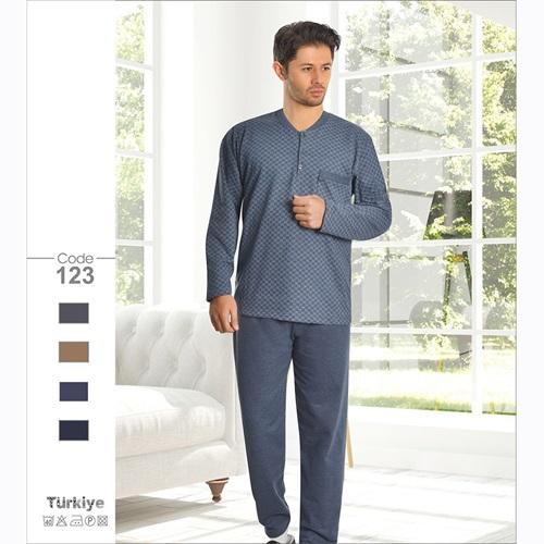 Melika 123 Erkek 3 Düğmeli Süprem Pijama Takımı M-XL
