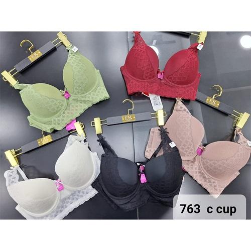 F.K 763 Bayan Dantelli Desteksiz Balenli C Cup Sütyen 90-100
