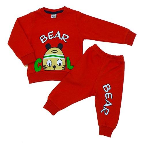 Minikçe 8407 Erkek Bebe Bear Cool Baskılı Takım 6-24 Ay