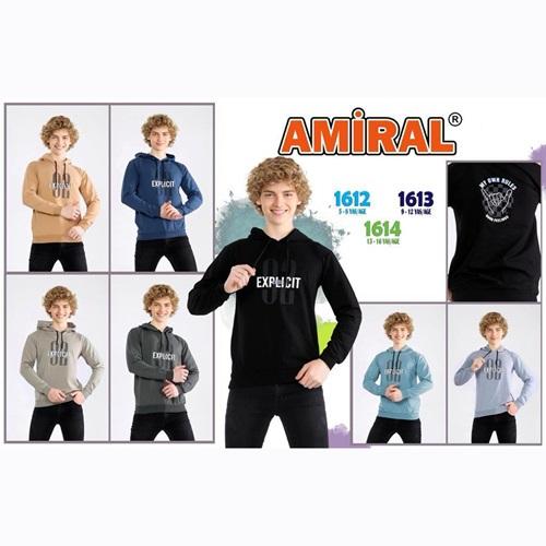 Amiral 1613 Erkek Çocuk İki İplik Explıcıt Kapşonlu Sweat 9-12 Yaş