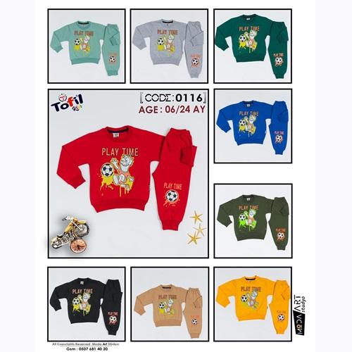 Tofil 0116 Erkek Çocuk Play Tıme 2 İplik Sıfır Yaka Takım 06-24 Ay