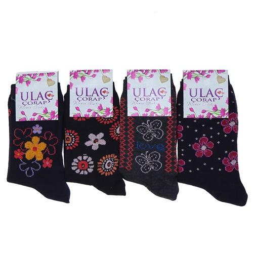 Ulaç 4195 Bayan Desenli Likralı Soket Çorap