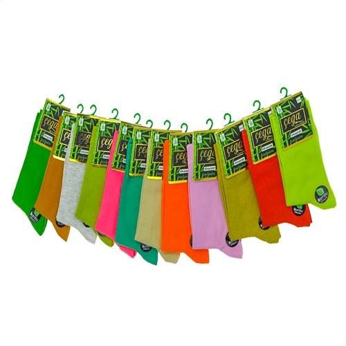 Çega 1407 Bayan Bambu Dikişsiz Likralı Desenli Mevsimlik Soket Çorap