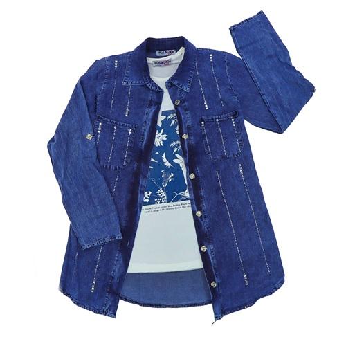 Güldür 9094 Kız Çocuk Taşlı Kot 2 Li Takım 13-16 Yaş