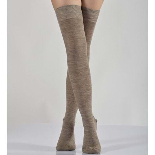 Bayan 8531 Anne Likralı Yün Dizüstü Çorap 6 Lı