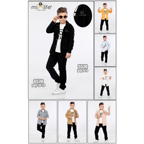 Mixlife 5530 Erkek Çocuk State Aht Nakışlı 3 Lü Takım 6-9 Yaş
