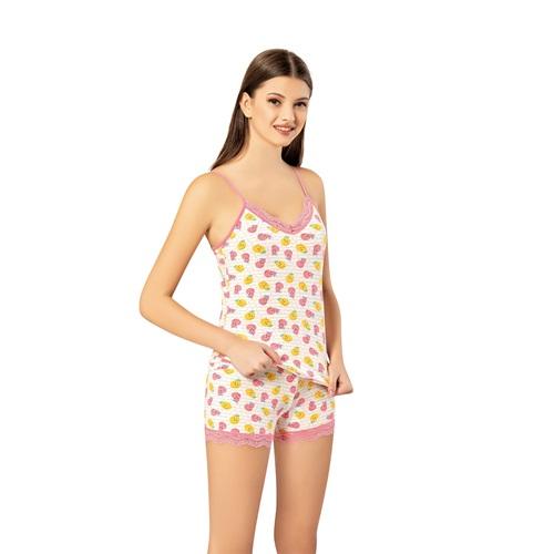 Kota 7100-8 Bayan Desenli Şortlu İp Asklı Takım