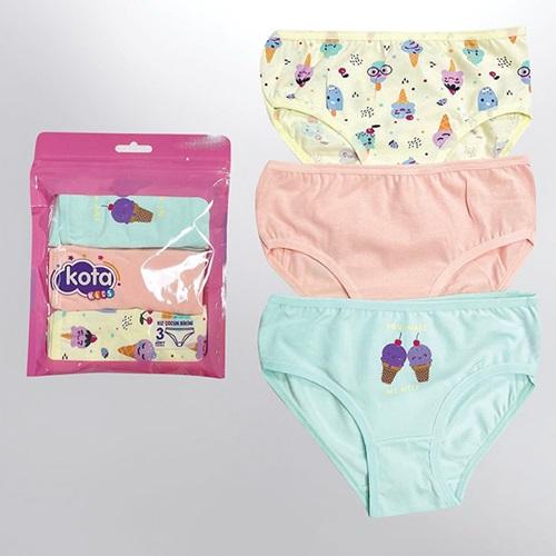 Kota Kids 3421 Kız Çocuk 3 Lü Baskılı Bikini Külot