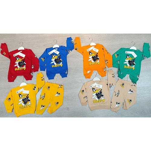 Tospik 1078 Erkek Bebe Penye Daffy Baskılı Takım 6-24 Ay