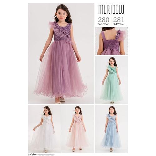 Mertoğlu 280 Kız Çocuk Çapraz Fırfırlı Abiye 5-8 Yaş