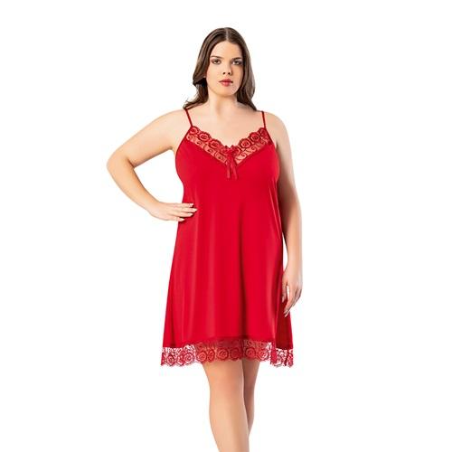 Kota 6210 Bayan Battal Penye Dantelli Gecelik