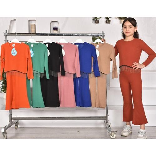 Damlanur Kız Çocuk Zincir Modelli Fitilli Takım 4-10 Yaş