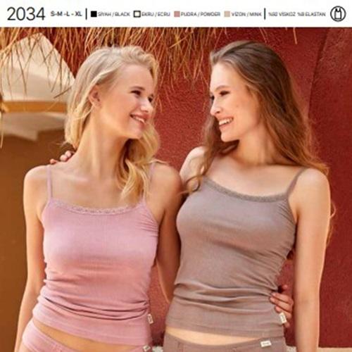 Berrak 2034 Bayan Ön Dantelli İp Askılı Atlet S-XL