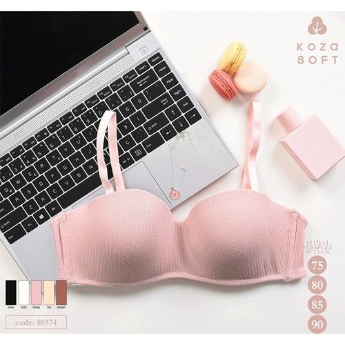 Koza Soft 80574 Bayan Fitilli Pamuk Straplez Desteksiz Sütyen 80-95