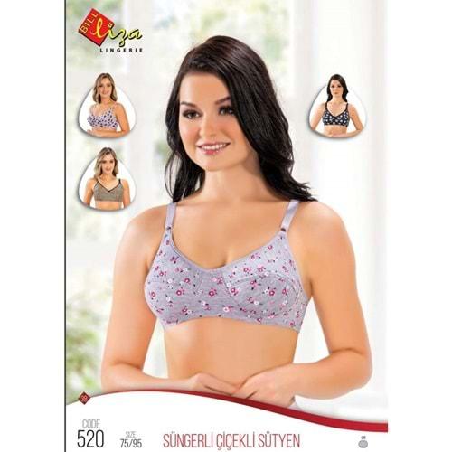 Billiza 520 Bayan Battal Renkli Süngerli Penye Sütyen