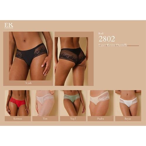 F-K 2802 Bayan Lazer Kesim Dantelli Külot S-XL