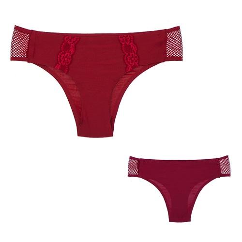 F-K 2804 Bayan Lazer Kesim Dantelli File Detaylı Külot S-XL